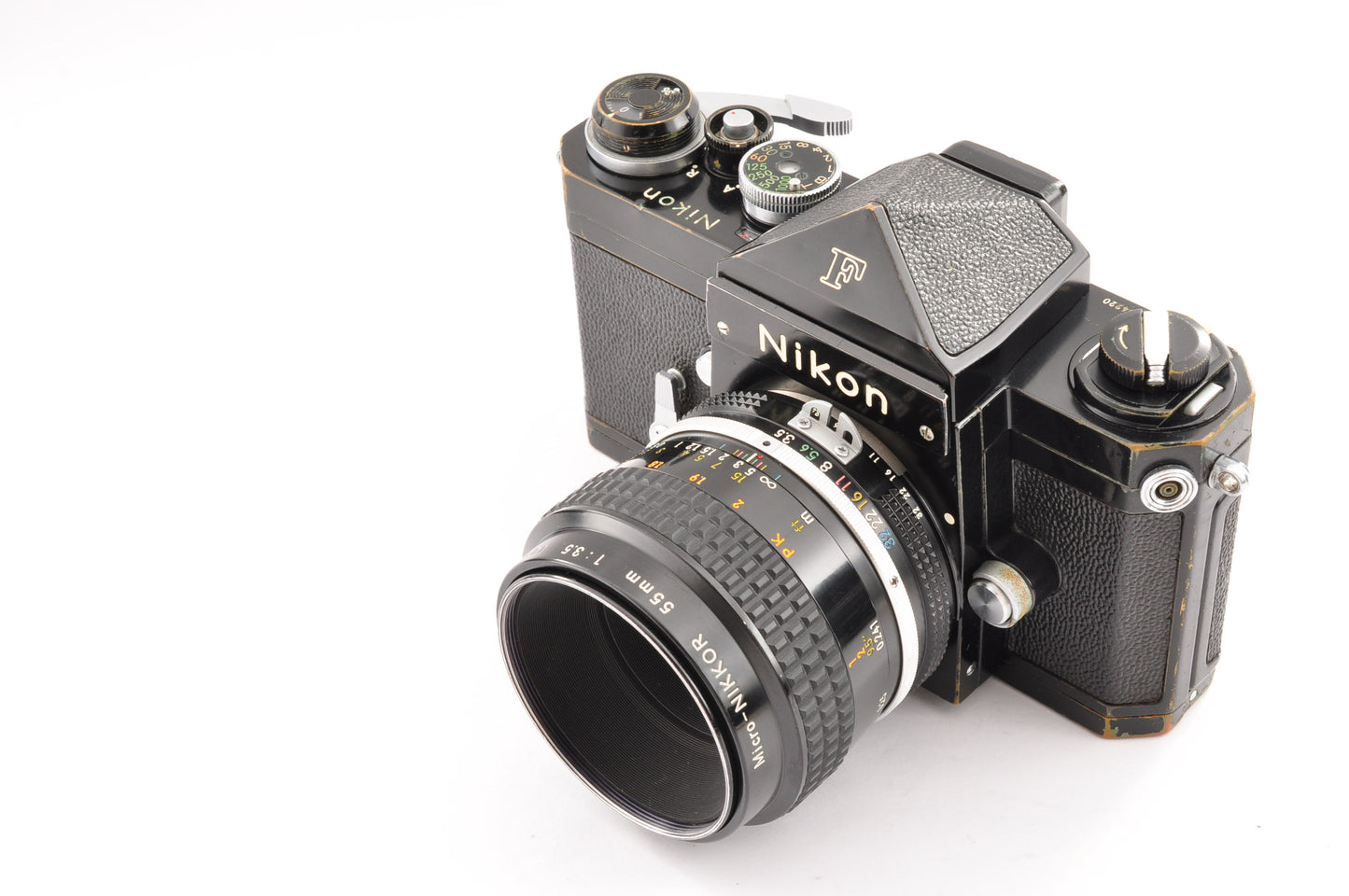 [Exc+3] Nikon F Eye level Black + Ai Micro-NIKKOR 55mm f/3.5