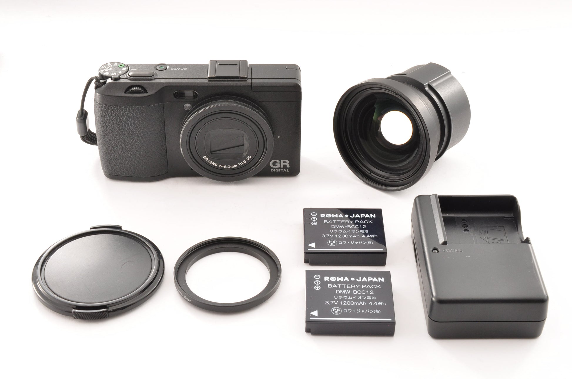 [N Mint] Ricoh GR Digital IV + Wide Conversion GW-2 + Hood adapter GH-2