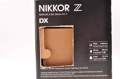 [N Mint] Nikon NIKKOR Z DX 24mm f/1.7 Lens For Nikon Z