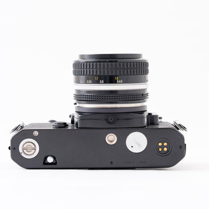 [Exc+5] Nikon FE Black 35mm SLR Film Camera + Ai NIKKOR 50mm f/1.4 Lens