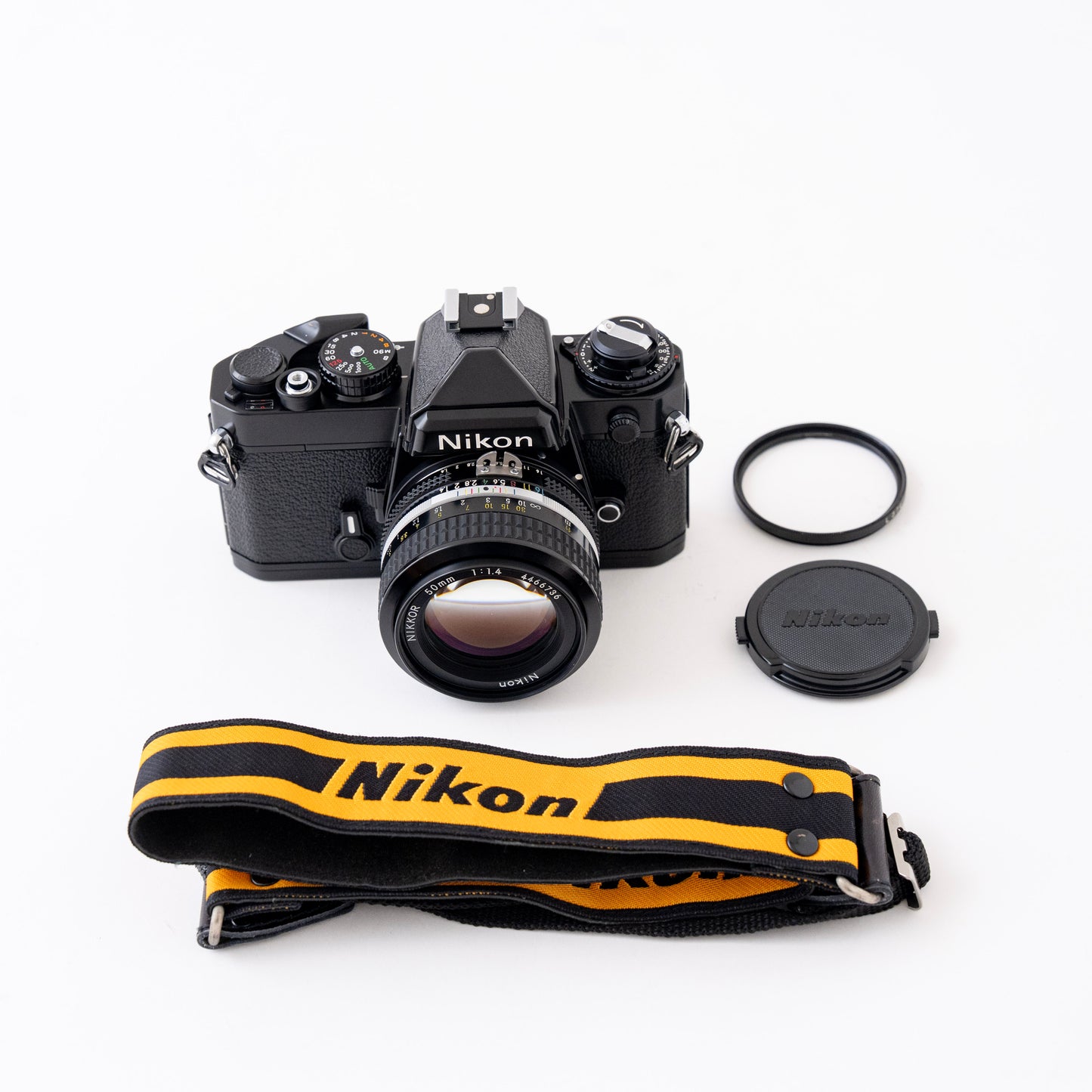 [Exc+5] Nikon FE Black 35mm SLR Film Camera + Ai NIKKOR 50mm f/1.4 Lens