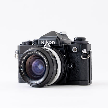 [Exc+5] Nikon FE Black + NIKKOR-N Auto 24mm f/2.8 Lens Ai Converted