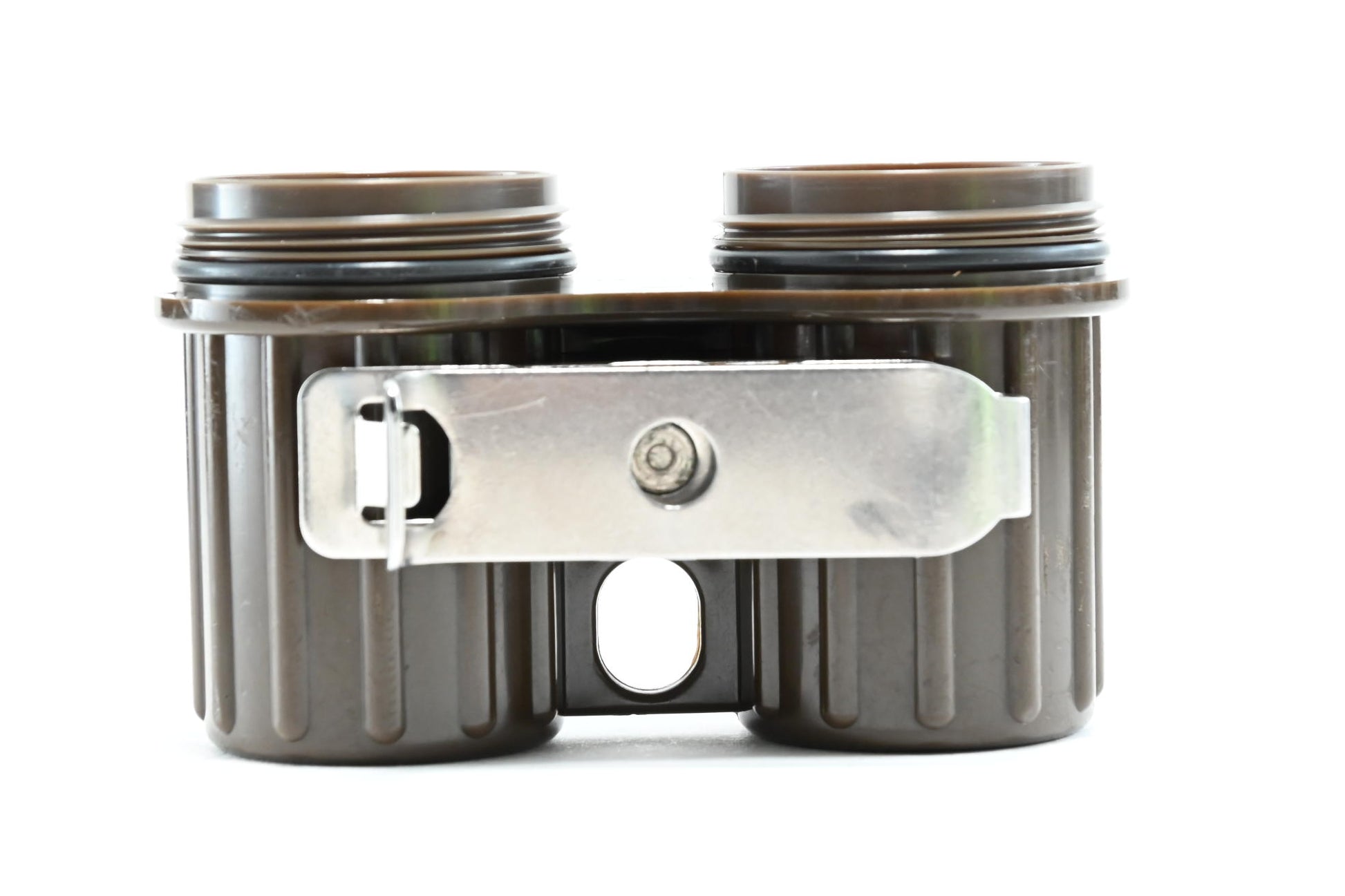 [Exc+4] UN Waterproof Double 35mm Film Roll Case Brown Belt Clip