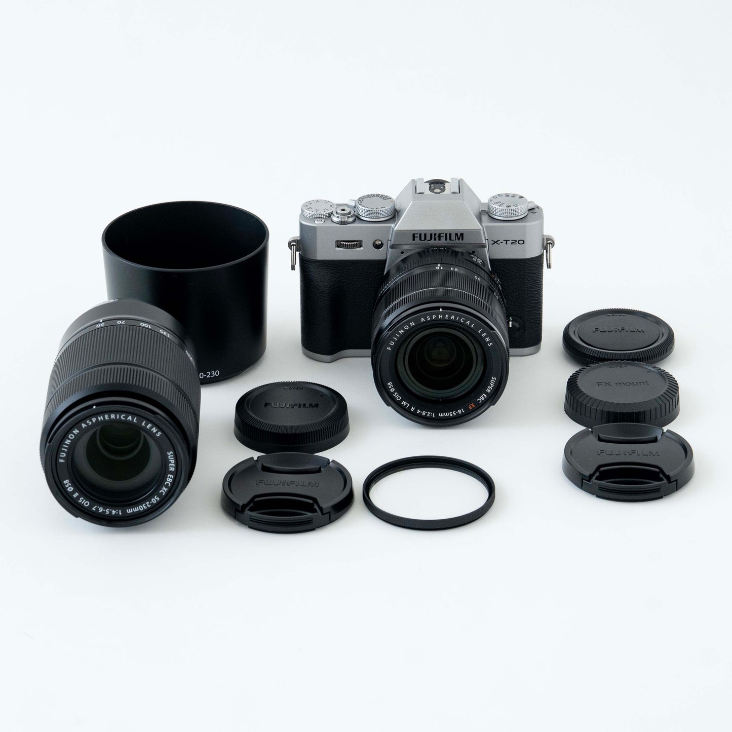 [N Mint] FUJIFILM X-T20 Silver SC:7,800 + XF 18-55mm + XC 50-230mm
