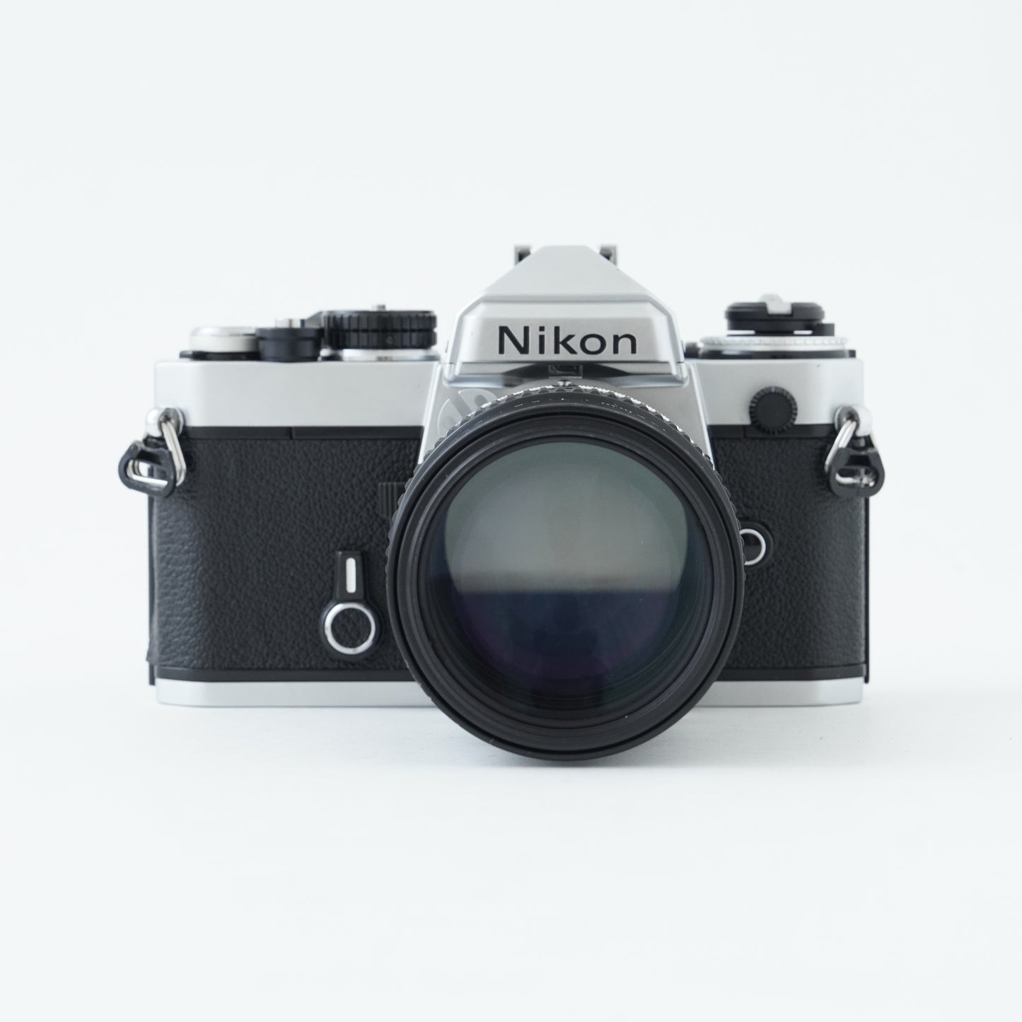 [Exc+5] Nikon FE Silver 35mm SLR Film Camera + Ai NIKKOR 135mm f/2.8