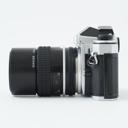 [Exc+5] Nikon FE Silver 35mm SLR Film Camera + Ai NIKKOR 135mm f/2.8