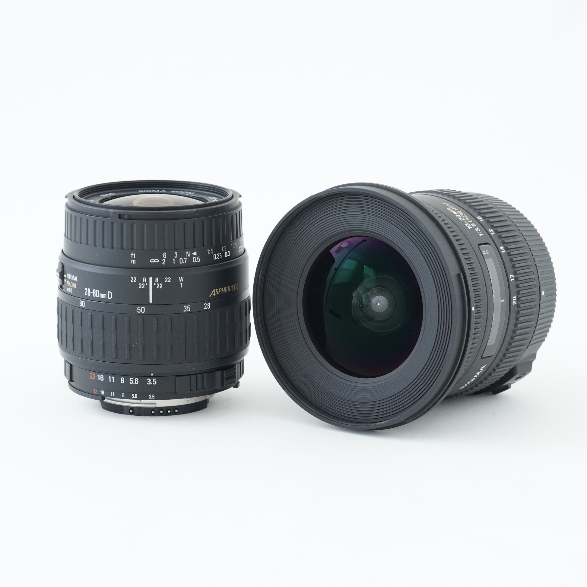 [N Mint] SIGMA 10-20mm f/3.5 DC HSM + 28-80mm F3.5-5.6 MACRO For Nikon F